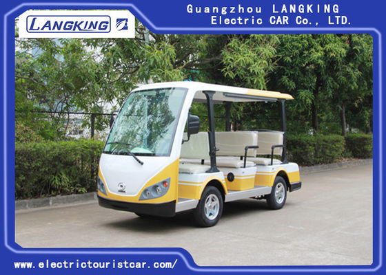 Çin Beyaz / Sarı 8 Kişilik Golf Arabası Elektrikli Gezi Otobüsü Çin Mini Tur Otobüsü Tedarikçi