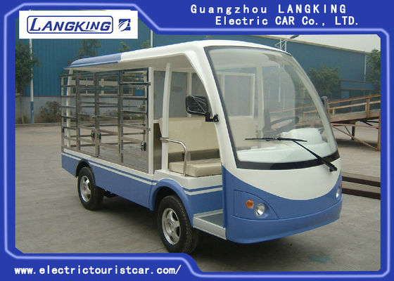 Çin 2 Kişilik Golf Sepeti Mavi / Beyaz ADC 48V 5KW Elektrikli Maket Arabaları Tedarikçi
