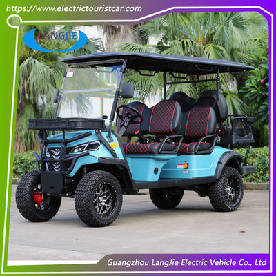 Yüksek Performanslı 5KW AC Motor Off-Road Elektrikli Av Arabası 6 Koltuklu Yükseltilmiş Golf Araba