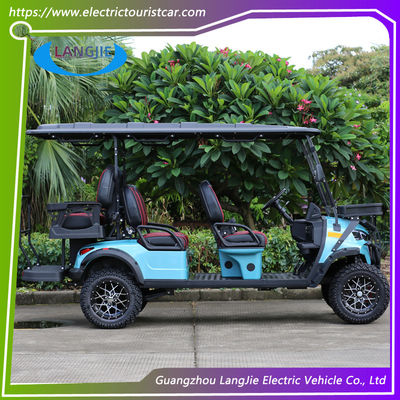Yüksek Performanslı 5KW AC Motor Off-Road Elektrikli Av Arabası 6 Koltuklu Yükseltilmiş Golf Araba