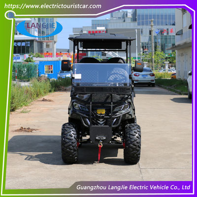 2 + 2 Koltuklu Yükseltilmiş Kulüp Arabası Elektrikli Pilli Golf Buggy Av Arabası DOT ile