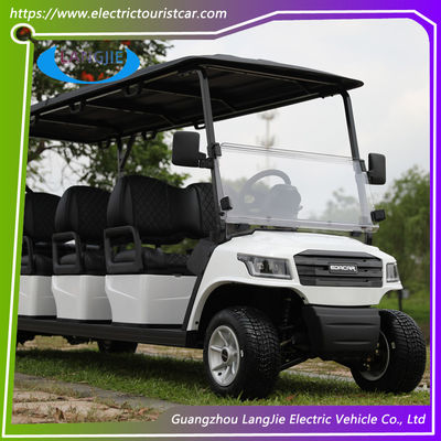Beyaz Renkli Elektrikli Kulüp Arabaları 48V Pil ile çalışan 8 Koltuklu AC Motorlu Golf Buggy