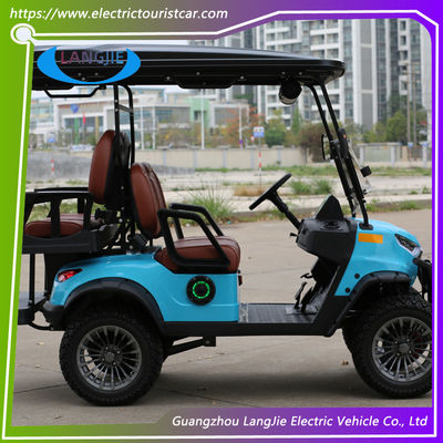 4 tekerlekli elektrikli golf arabası 4 koltuklu AC motor kuru pil 48V otel için tatil arabası