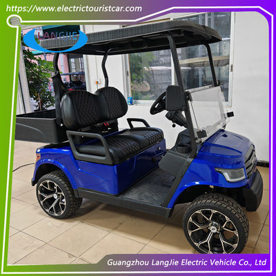 Mavi 2 koltuklu kulüp arabası okul için golf arabası 30km/h maksimum hız