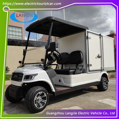 Beyaz 2 yolcu elektrikli golf arabası fabrikası AC motor 48V elektrikli kargo aracı park için