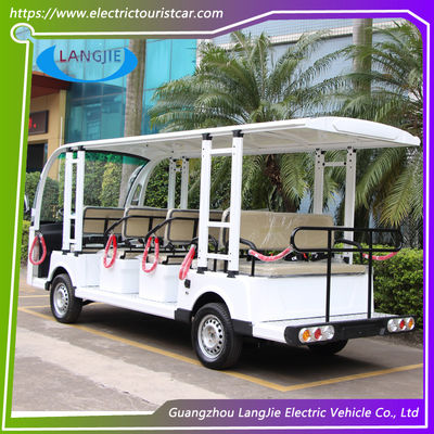 14 Koltuklu Düşük Hızlı Elektrikli Araçlar AC 72V 7.5KW 4 Tekerlekli Elektrikli Golf Arabası Tatil Arabası İçin
