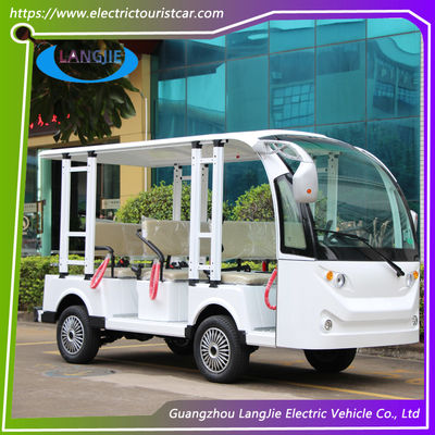 8 koltuklu Mini Elektrikli Turistik Araba 48V AC motorlu Havaalanı Bagaj Arabası Resort için Çatı ile
