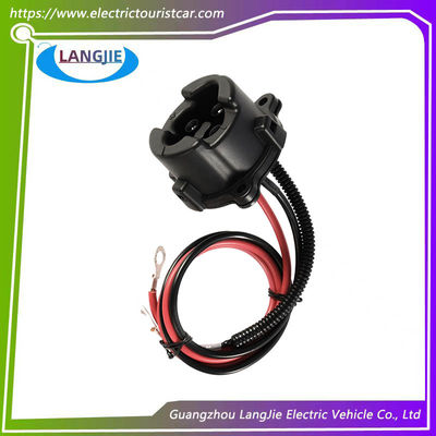 Golf Arabası Elektrikli DC Soket 48V Yamaha Siyah Dairesel Şarj Kablosu Soket