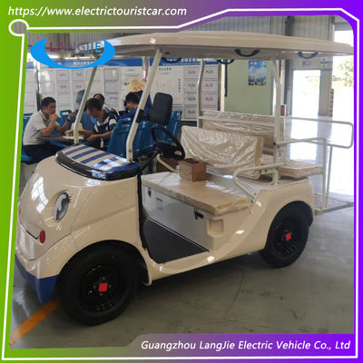 Beyaz Elektrikli Güvenlik Golf Araçları 48V Sistem 2 Koltuklu Park Aracı