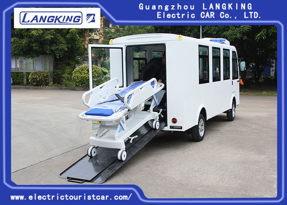Özelleştirilmiş Renkli Elektrikli Golf Arabası Ambulans 8 Koltuklar + 1 Yatak 72V / 7.5KW AC Motor