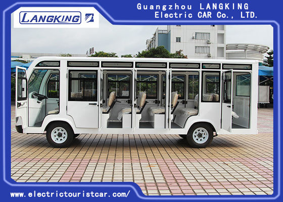 Dört Tekerlek Elektrikli Servis Otobüsü Kapı / Elektrikli Mini Otobüs AC Motorlu 23 Koltuk