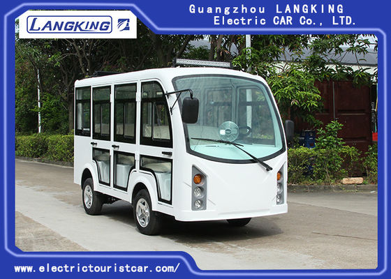 5KW Kapalı Yolcu Kabini Elektrikli Turist Buggy 8 Koltuk Beyaz Renk
