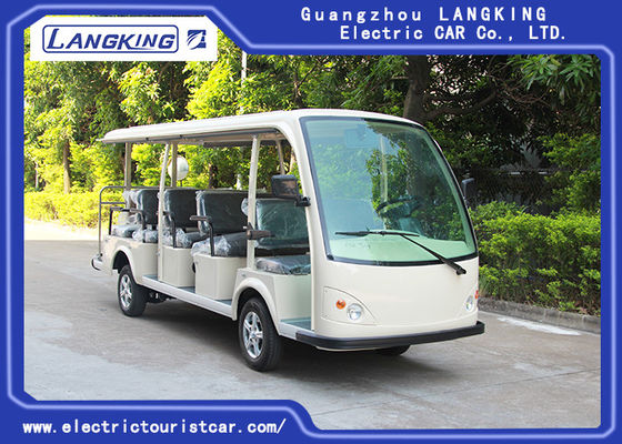 İyi bir fiyat. Düşük Hız 72V 5.5KW Mini Elektrikli Gezi Arabası / 14 Koltuklar Elektrikli Servis Otobüsü çevrimiçi